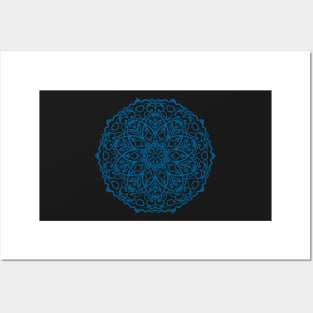 Blue mandala Posters and Art